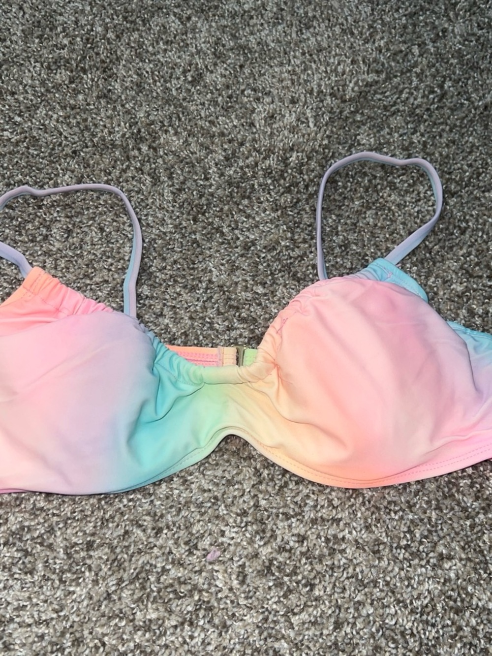 No Boundaries Pastel Ombre Bikini Top - Pink, Peach & Mint